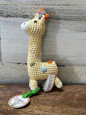 Zubels Lil' Dimples Giraffe Rattle Crochet Plush Toy